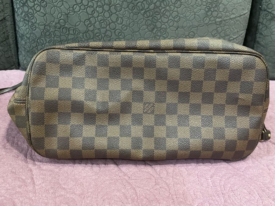 Louis Vuitton Neverfull 經典棋格紋帆布肩背包-1