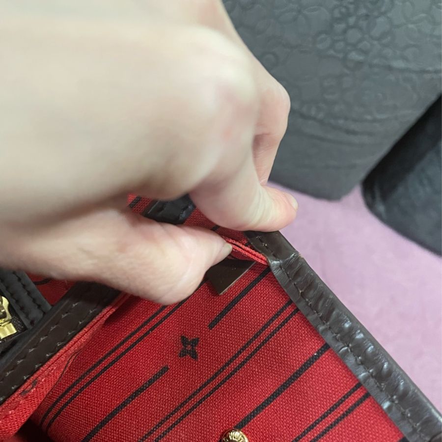 Louis Vuitton Neverfull 經典棋格紋帆布肩背包-5