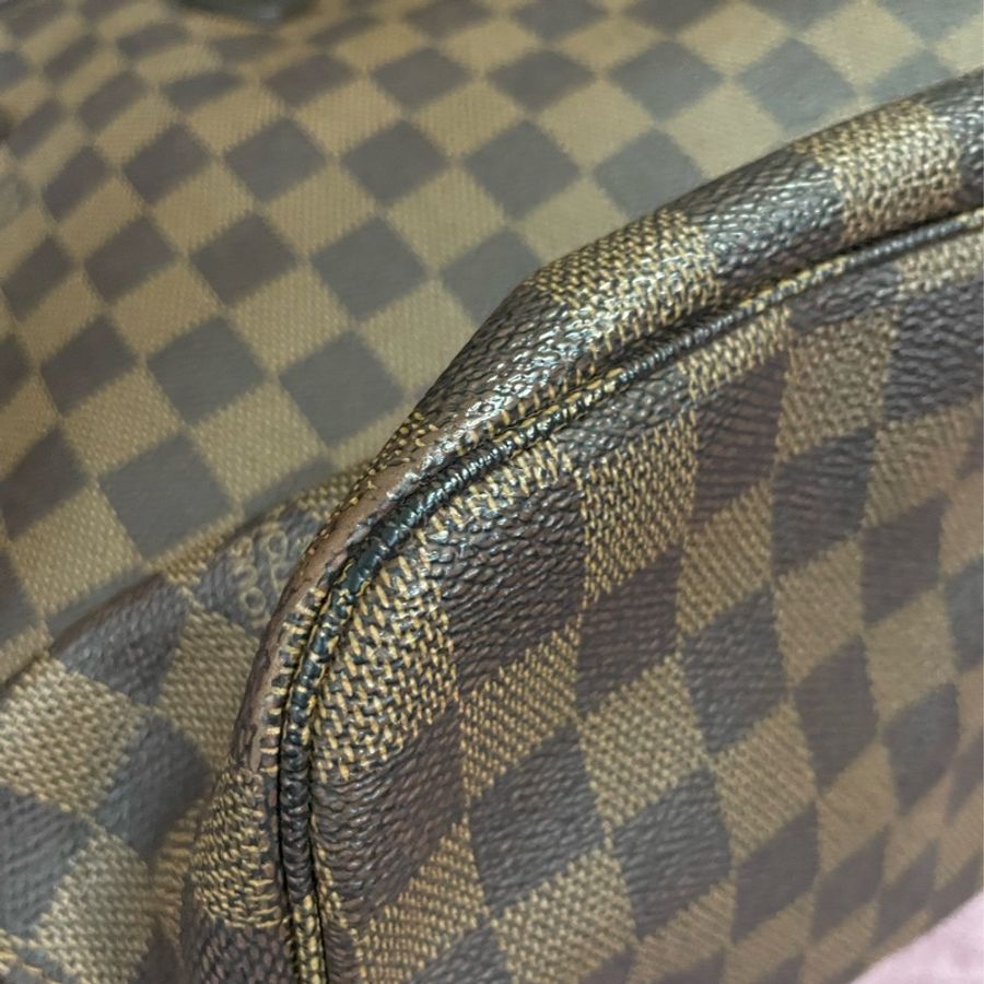Louis Vuitton Neverfull 經典棋格紋帆布肩背包-6