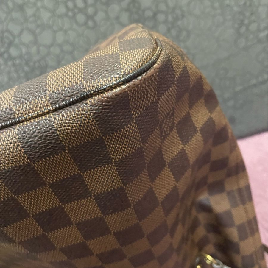 Louis Vuitton Neverfull 經典棋格紋帆布肩背包-9