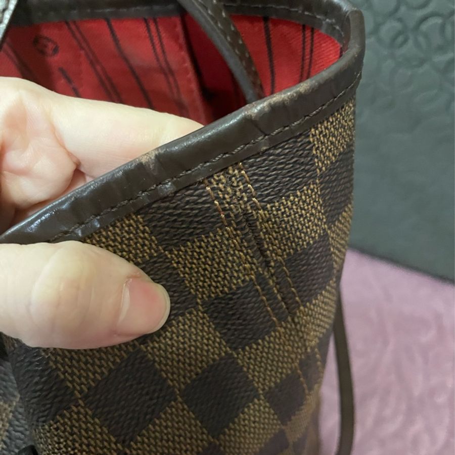Louis Vuitton Neverfull 經典棋格紋帆布肩背包-10