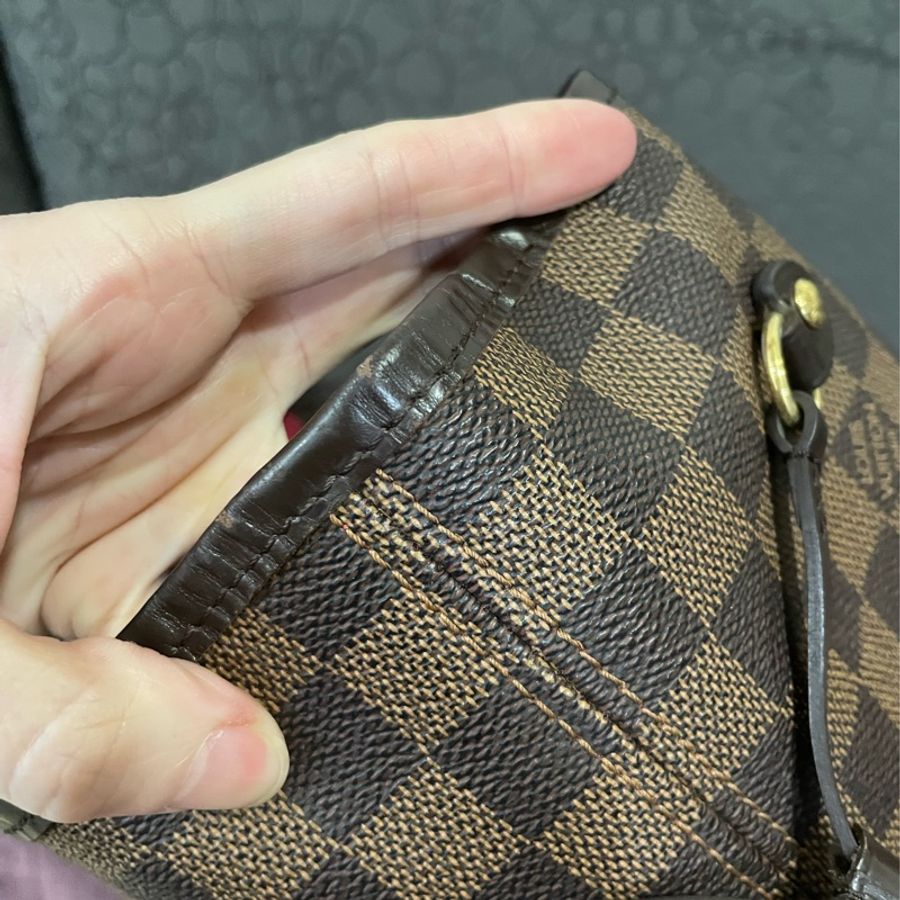 Louis Vuitton Neverfull 經典棋格紋帆布肩背包-11