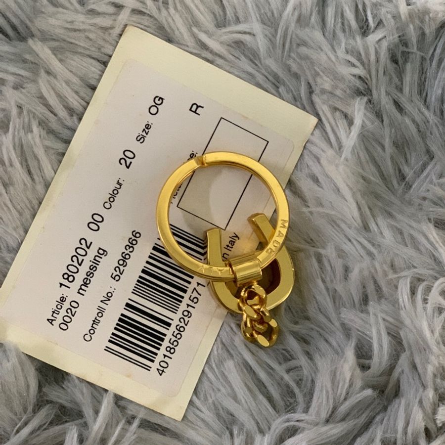 AIGNER 經典LOGO鑰匙圈 金色-1