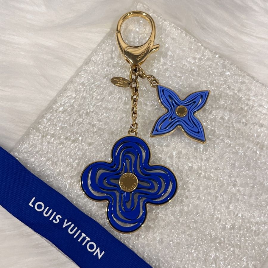 Louis Vuitton LV 藍金LOGO鑰匙圈/吊飾/掛飾-0