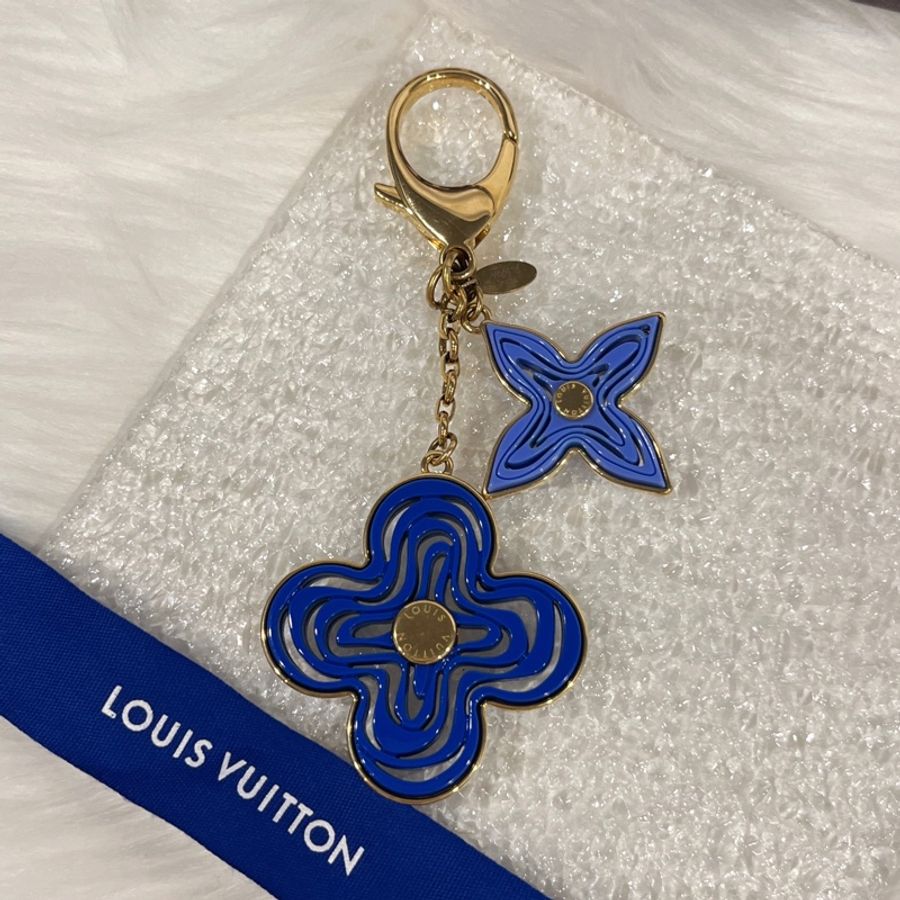 Louis Vuitton LV 藍金LOGO鑰匙圈/吊飾/掛飾-1