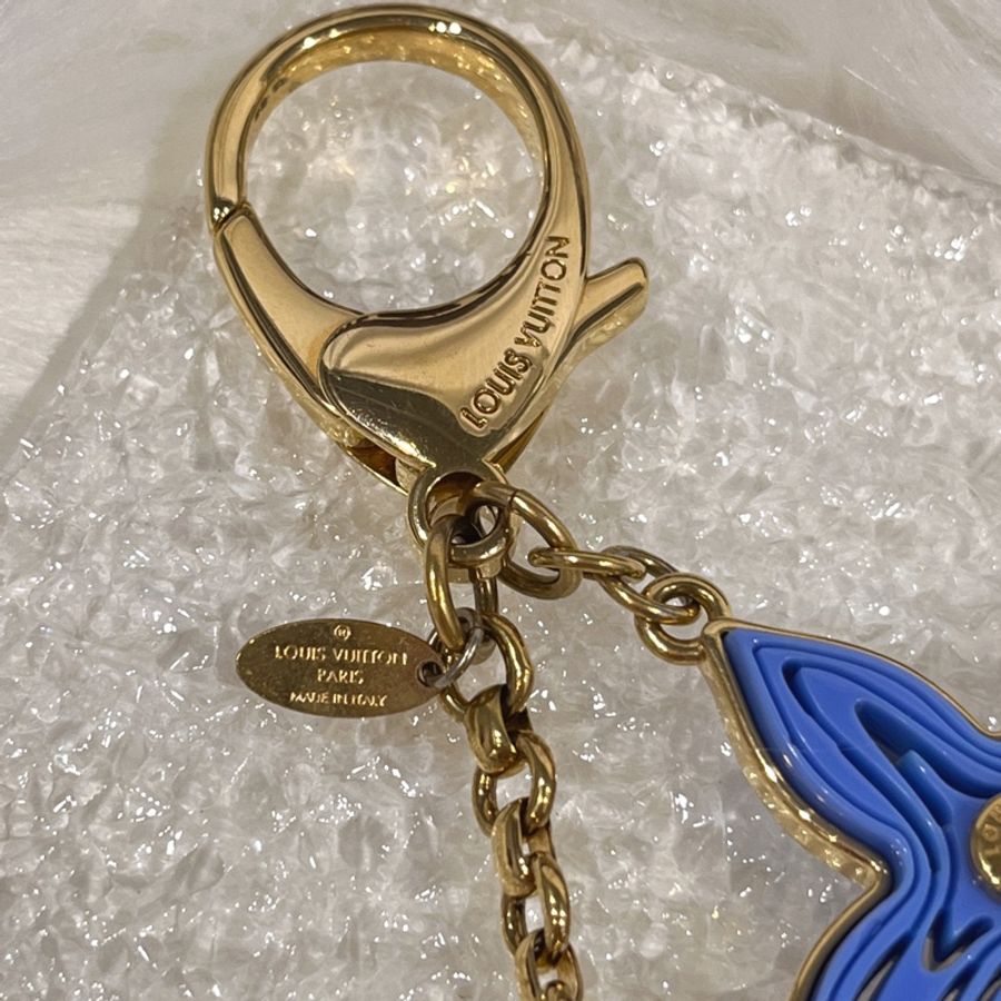 Louis Vuitton LV 藍金LOGO鑰匙圈/吊飾/掛飾-2
