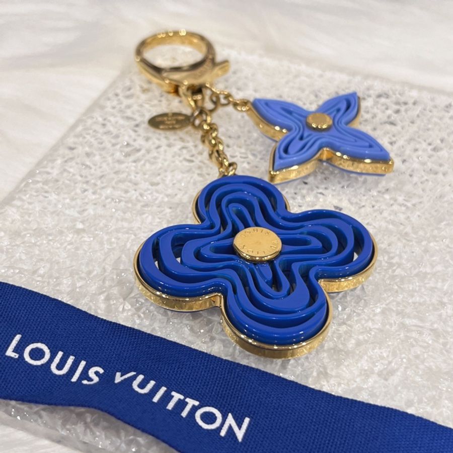 Louis Vuitton LV 藍金LOGO鑰匙圈/吊飾/掛飾-3