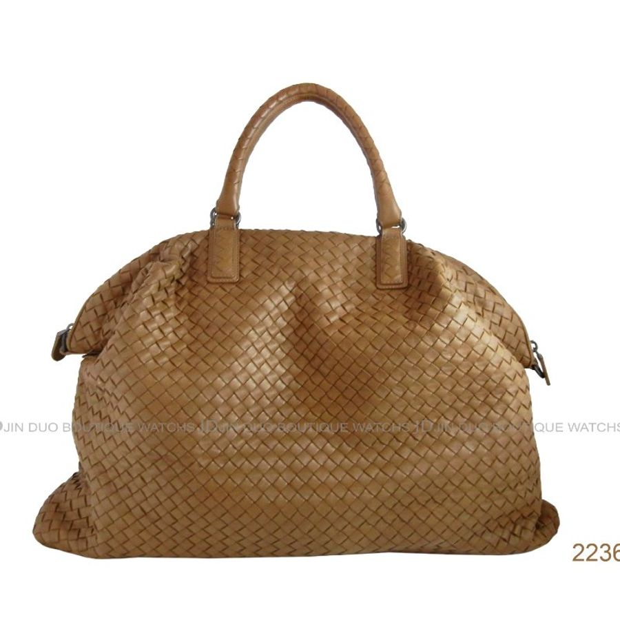 金鐸精品~2236 BOTTEGA VENETA BV 193785 寶緹嘉 經典編織焦糖色小羊皮大型肩背手提兩用包-0