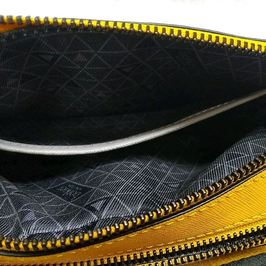 Botkier Cobble Hill 防刮拼接皮革斜背相機包-淺灰/黃色#包包-2