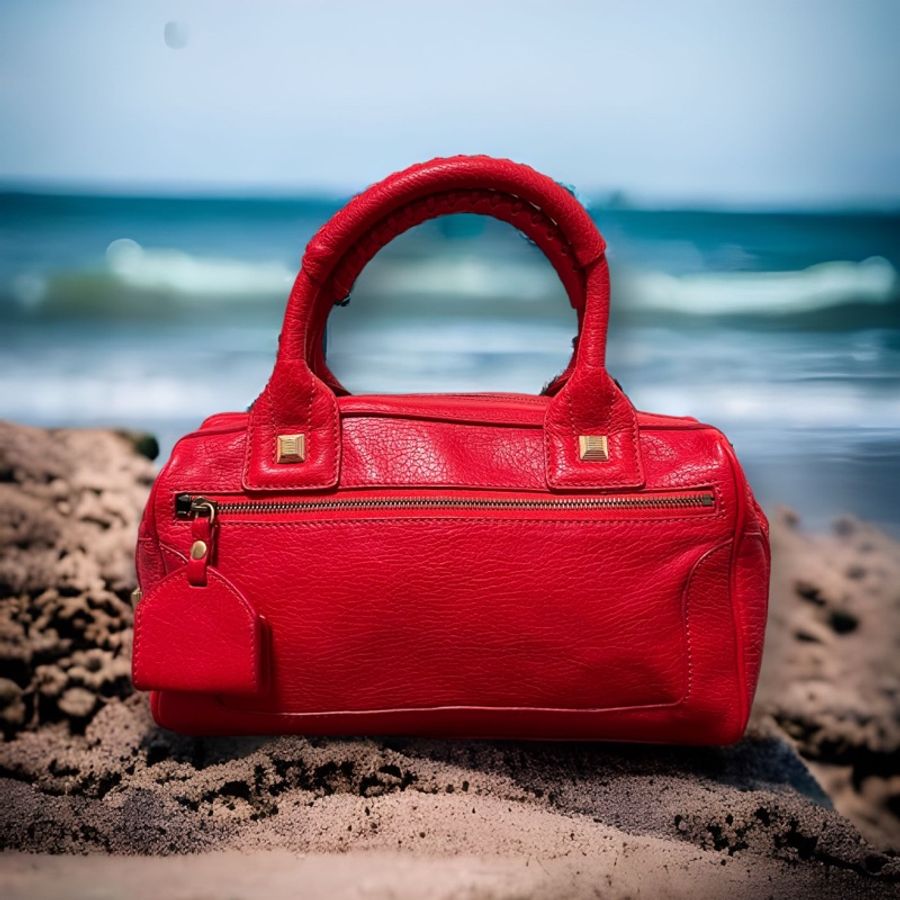 🍒CELINE 紅色手提包 2F230225-3-0