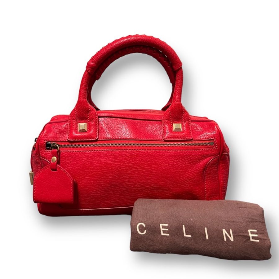 🍒CELINE 紅色手提包 2F230225-3-2