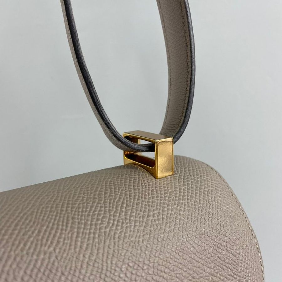 Hermes灰棕色Epsom皮玫瑰金扣康康Constance 24 A刻-8