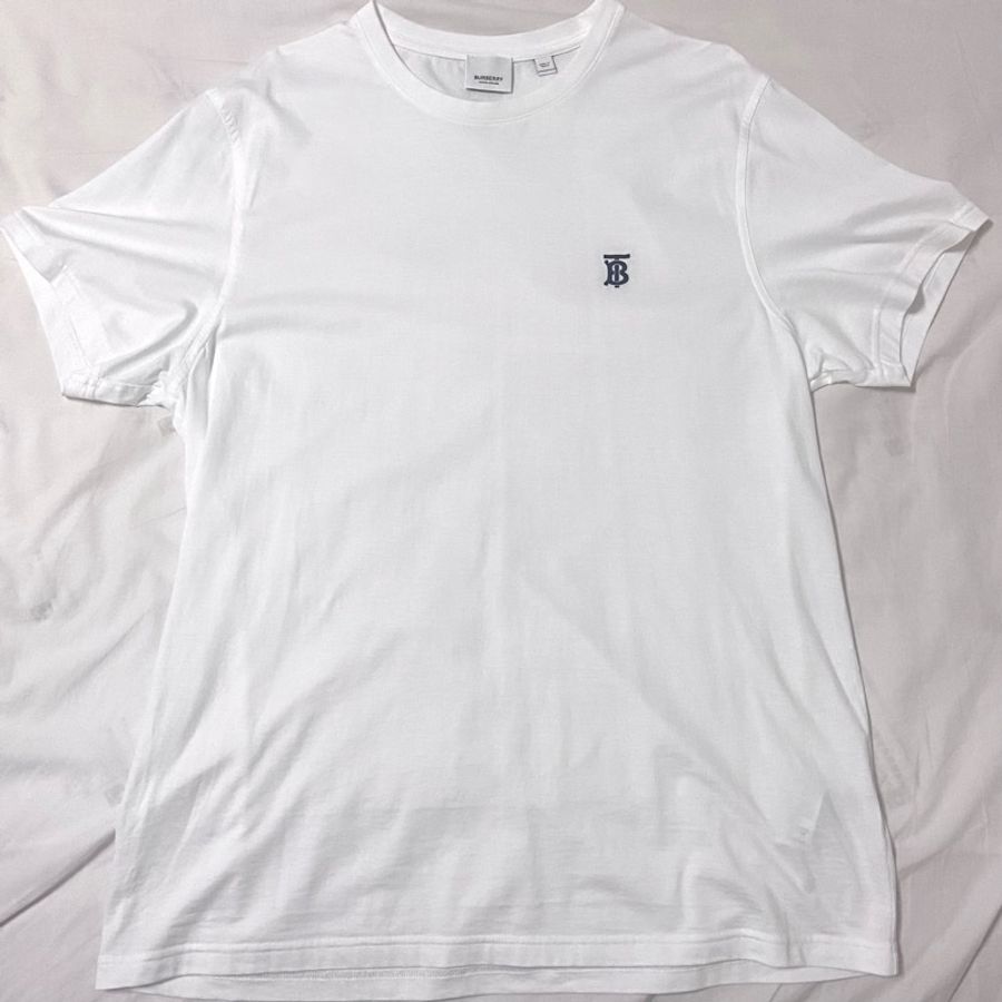 Burberry parker T-shirt logo 刺繡T恤 白色-0