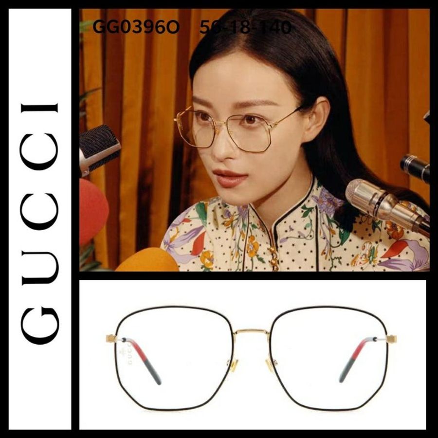 GUCCI【可刷卡分期】古馳-GG0396O(黑金配色)光學眼鏡/藝人同款/徐若瑄同款/延禧攻略魏瓔珞同款/GD權志龍同-9