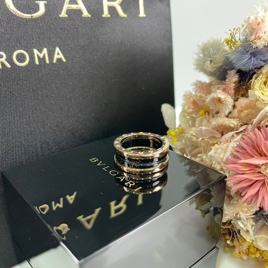Bvlgari 玫瑰金黑陶瓷B Zero 1戒指-1