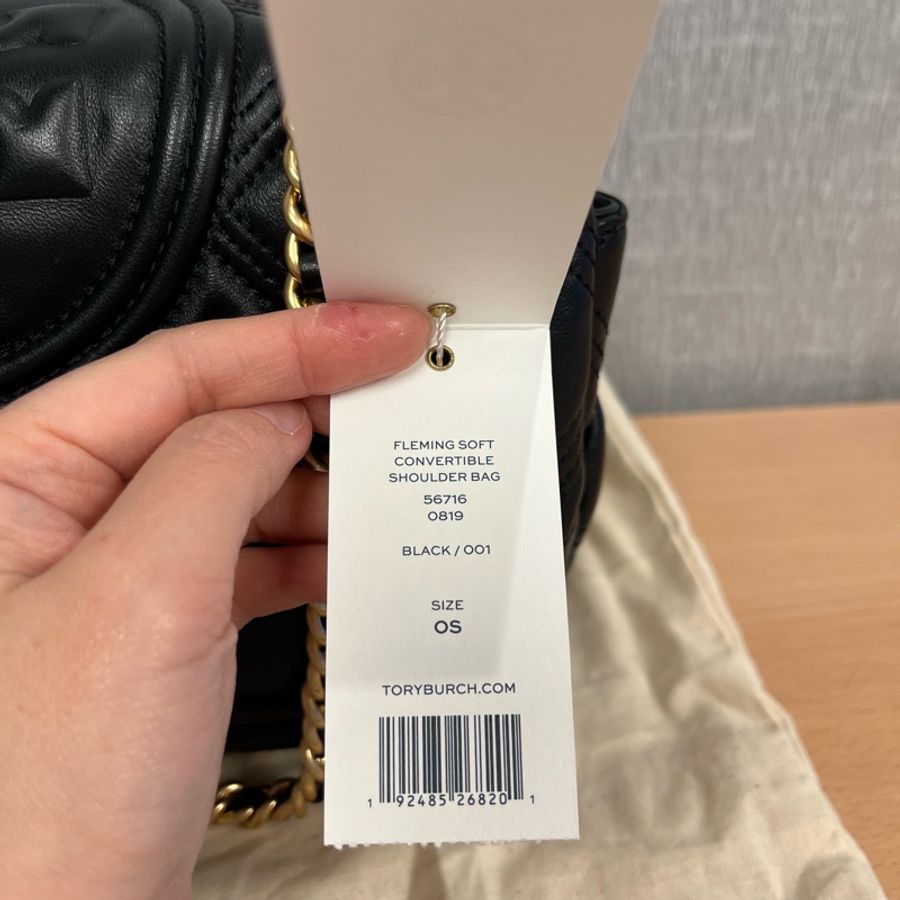 Tory Burch Fleming 黑色超經典 小羊皮鏈條包-2