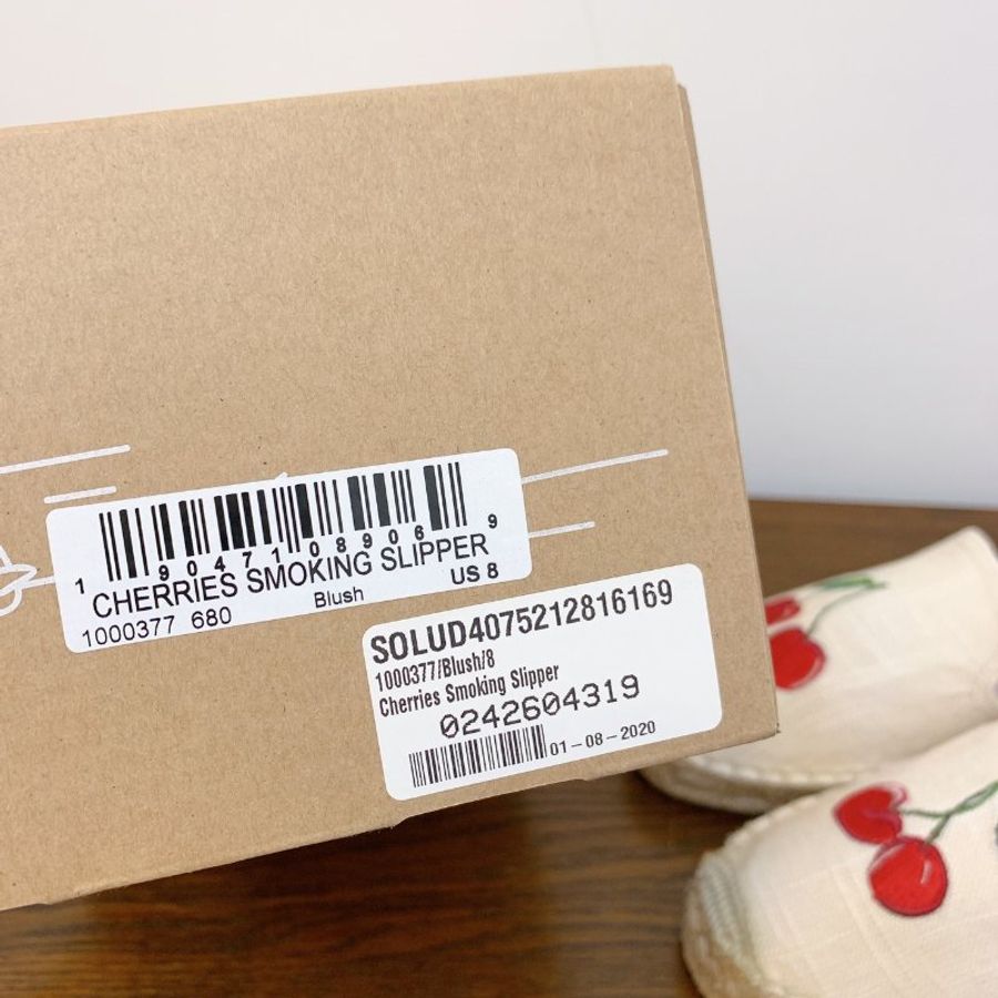 全新 Soludos Cherries Smoking Slippers 櫻桃刺繡帆布草編鞋懶人鞋 🍒 購自Shopbop-7