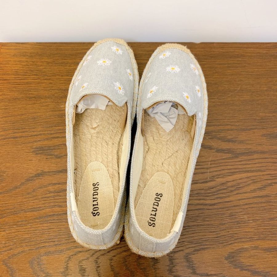 全新 Soludos Daisies Embroidered Espadrilles 雛菊刺繡帆布草編鞋懶人鞋 🌼 購自 Shopbop-4