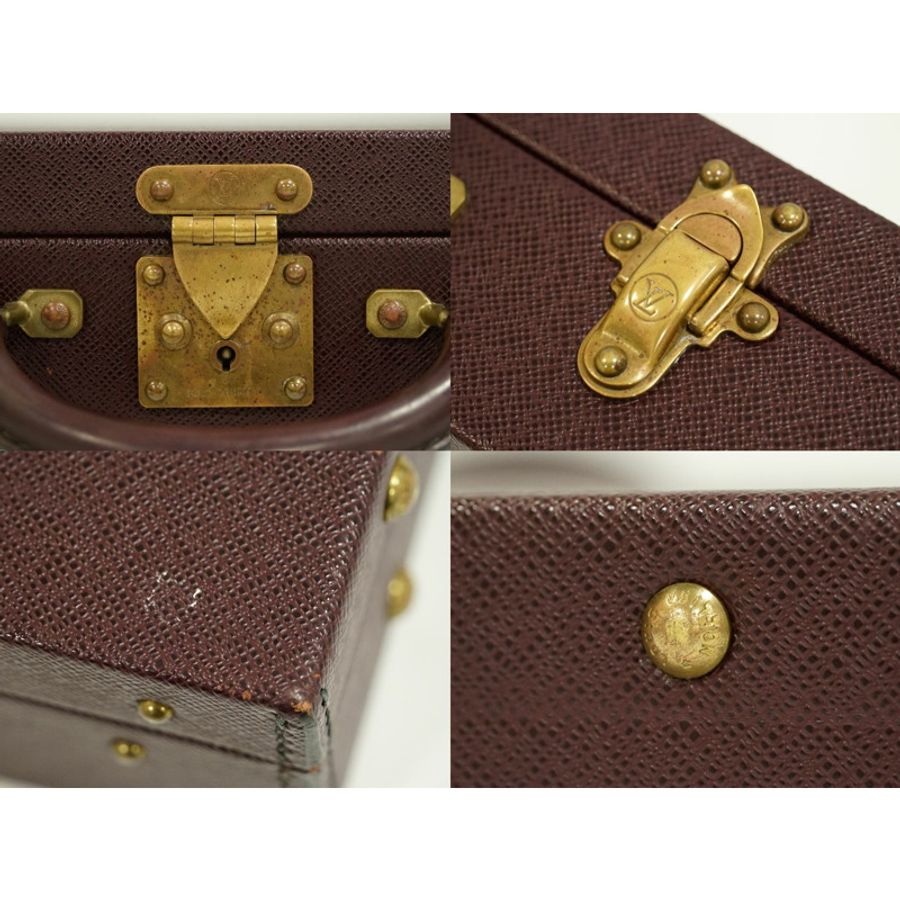 正品路易威登 LOUIS VUITTON LV Diplomat Taiga 皮革公文包後備箱手提包 Acajou Bordeaux M30016 Diplomate Vuitton 包二手-3