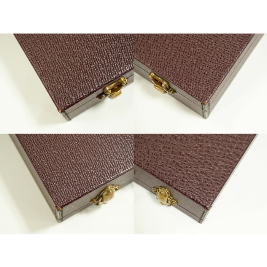 正品路易威登 LOUIS VUITTON LV Diplomat Taiga 皮革公文包後備箱手提包 Acajou Bordeaux M30016 Diplomate Vuitton 包二手-5