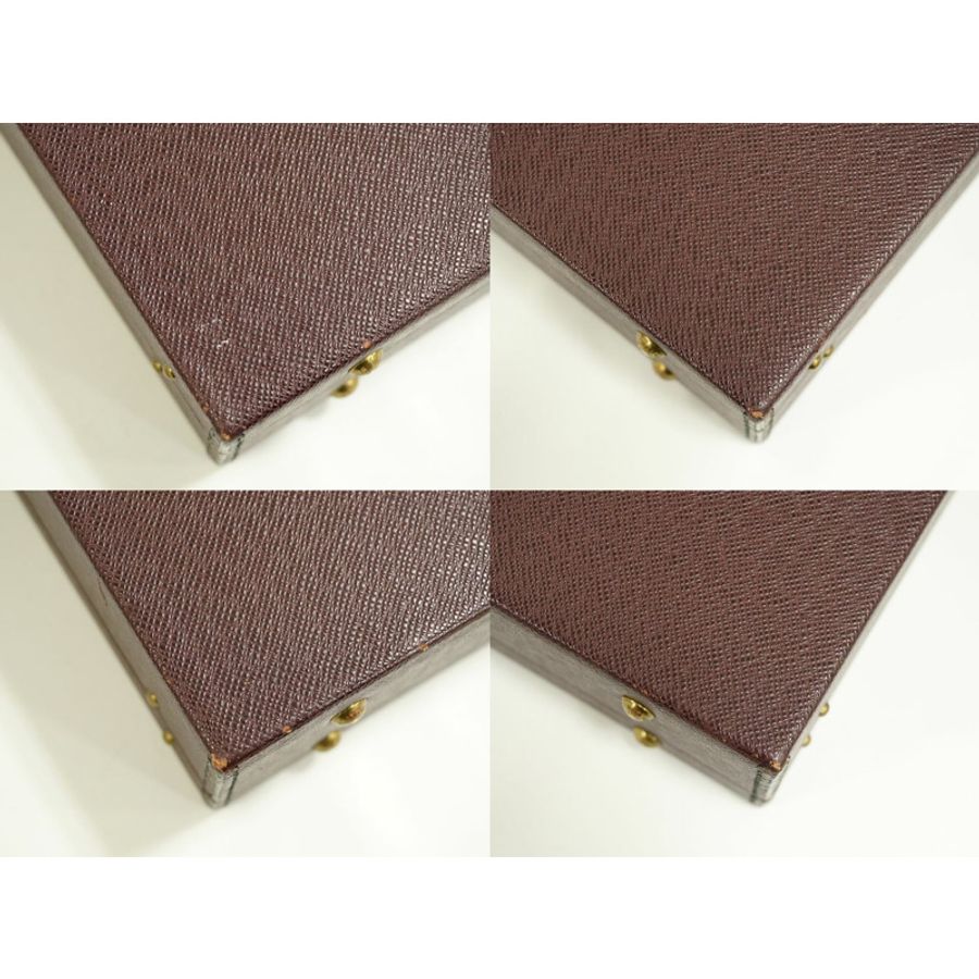 正品路易威登 LOUIS VUITTON LV Diplomat Taiga 皮革公文包後備箱手提包 Acajou Bordeaux M30016 Diplomate Vuitton 包二手-6