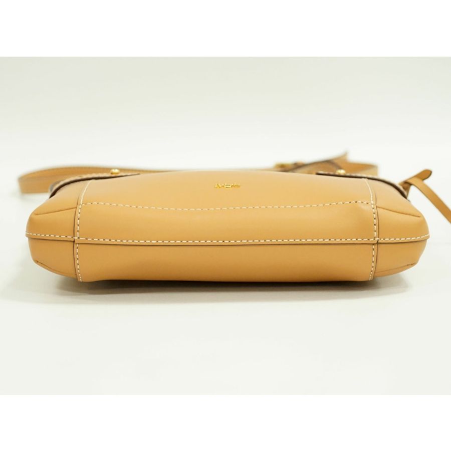 正品拉爾夫勞倫 RALPH LAUREN 皮革單肩包 pochette 棕色包二手-2