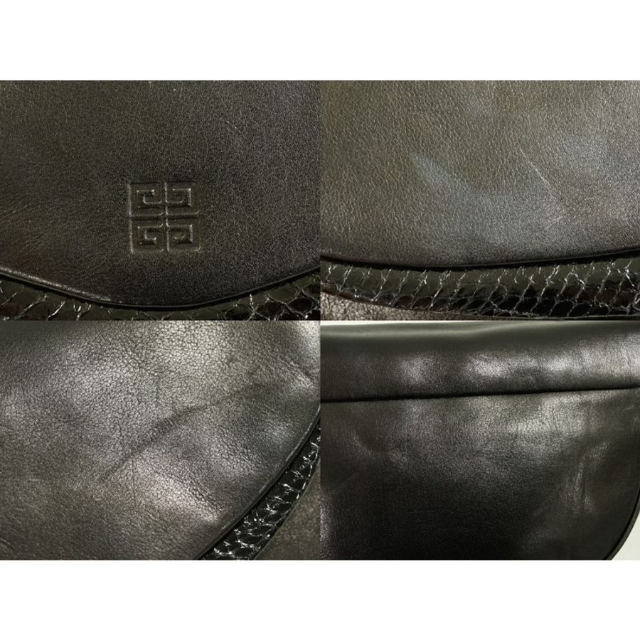 真正的紀梵希 GIVENCHY 皮革單肩包 pochette 黑色包使用-3