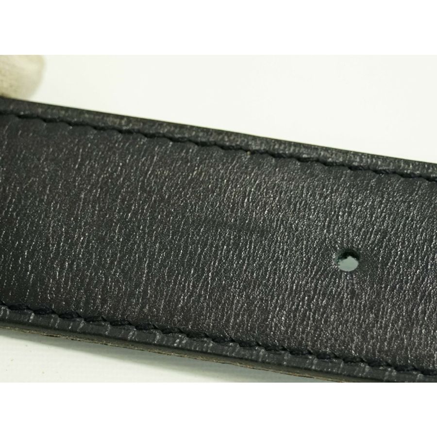 正品愛馬仕 HERMES H 腰帶 Constance 雙面腰帶 □F 雕刻 2002 皮革黑色藍色牛仔褲淺藍色銀色硬件女士服裝配件二手-6