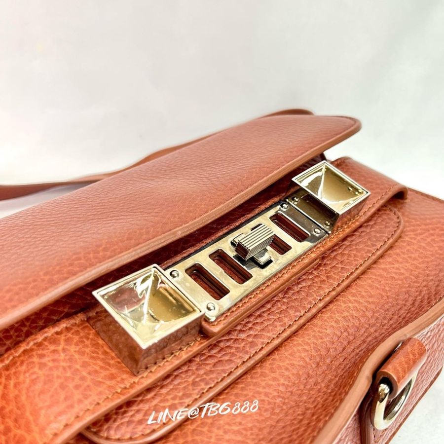 Proenza Schouler PS11 Brown Classic Saddle 肩背包 防刮荔枝皮-2