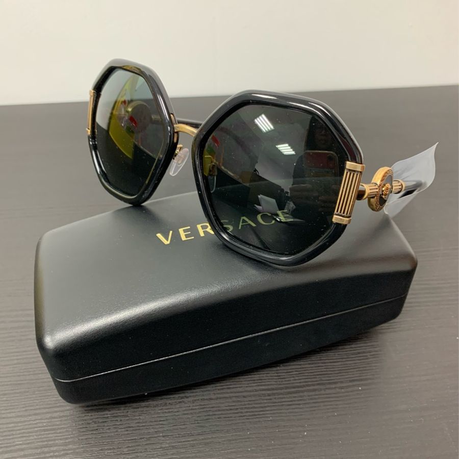 全新Versace范思哲復古金設計梅杜莎太陽眼鏡-2