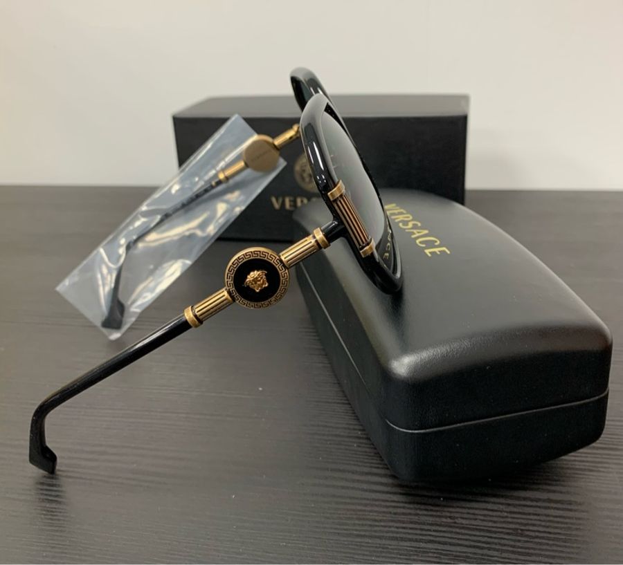 全新Versace范思哲復古金設計梅杜莎太陽眼鏡-7