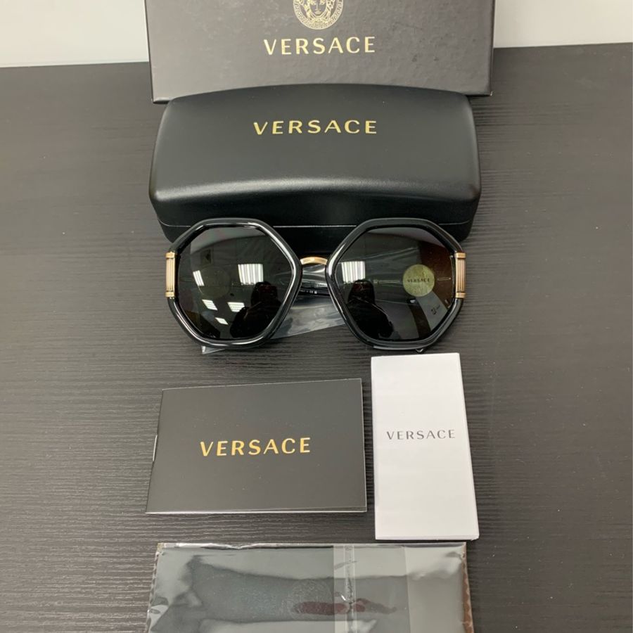 全新Versace范思哲復古金設計梅杜莎太陽眼鏡-8
