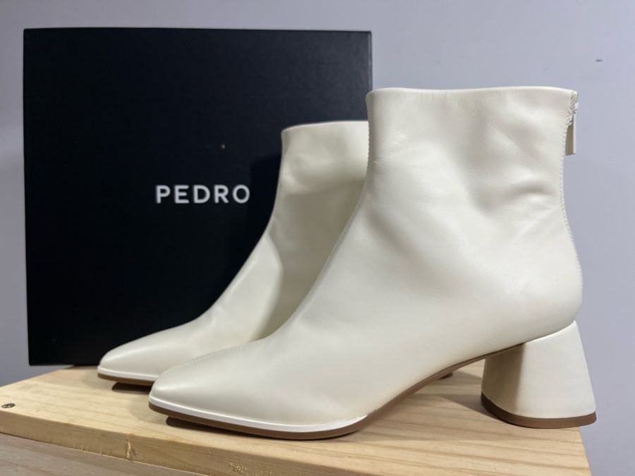 全新 PEDRO 白色 Eva 皮革高跟踝靴 PW1-16760007_CHALK-2