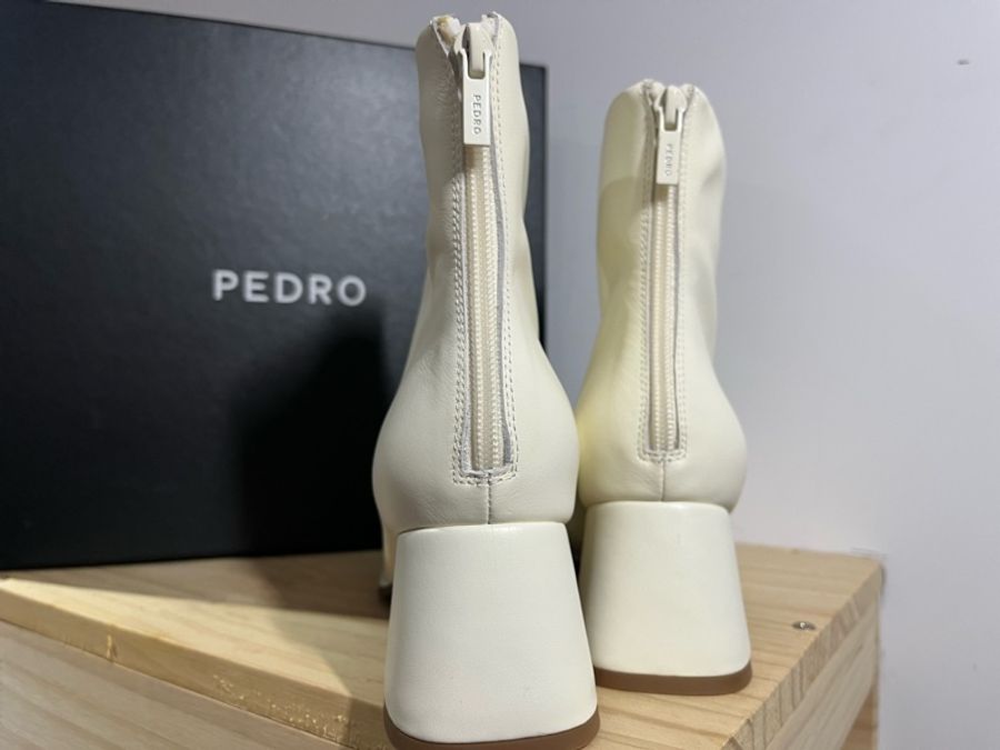 全新 PEDRO 白色 Eva 皮革高跟踝靴 PW1-16760007_CHALK-4