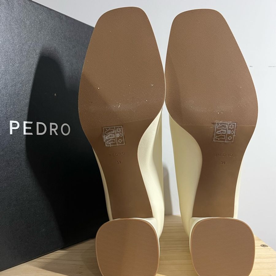 全新 PEDRO 白色 Eva 皮革高跟踝靴 PW1-16760007_CHALK-5