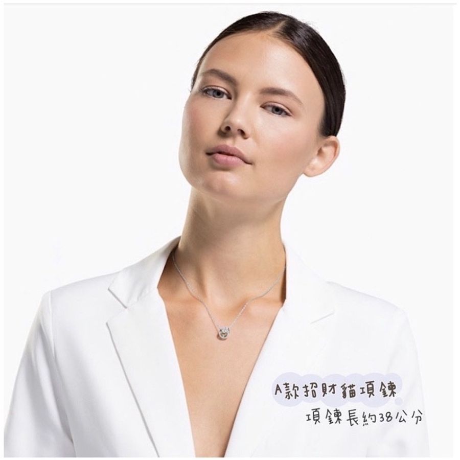 🐈全新🐈 Swarovski 施華洛世奇 招財貓 項鍊 黃水晶項鍊-1