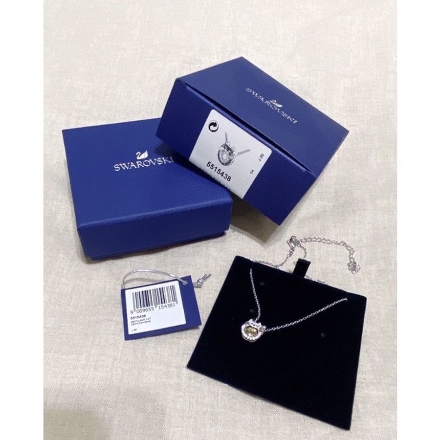 🐈全新🐈 Swarovski 施華洛世奇 招財貓 項鍊 黃水晶項鍊-3