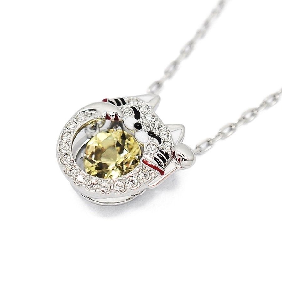 🐈全新🐈 Swarovski 施華洛世奇 招財貓 項鍊 黃水晶項鍊-4