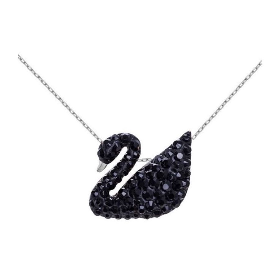 🦢全新附購證🦢 施華洛世奇 Swarovski 黑天鵝 項鍊 銀色項鍊-3