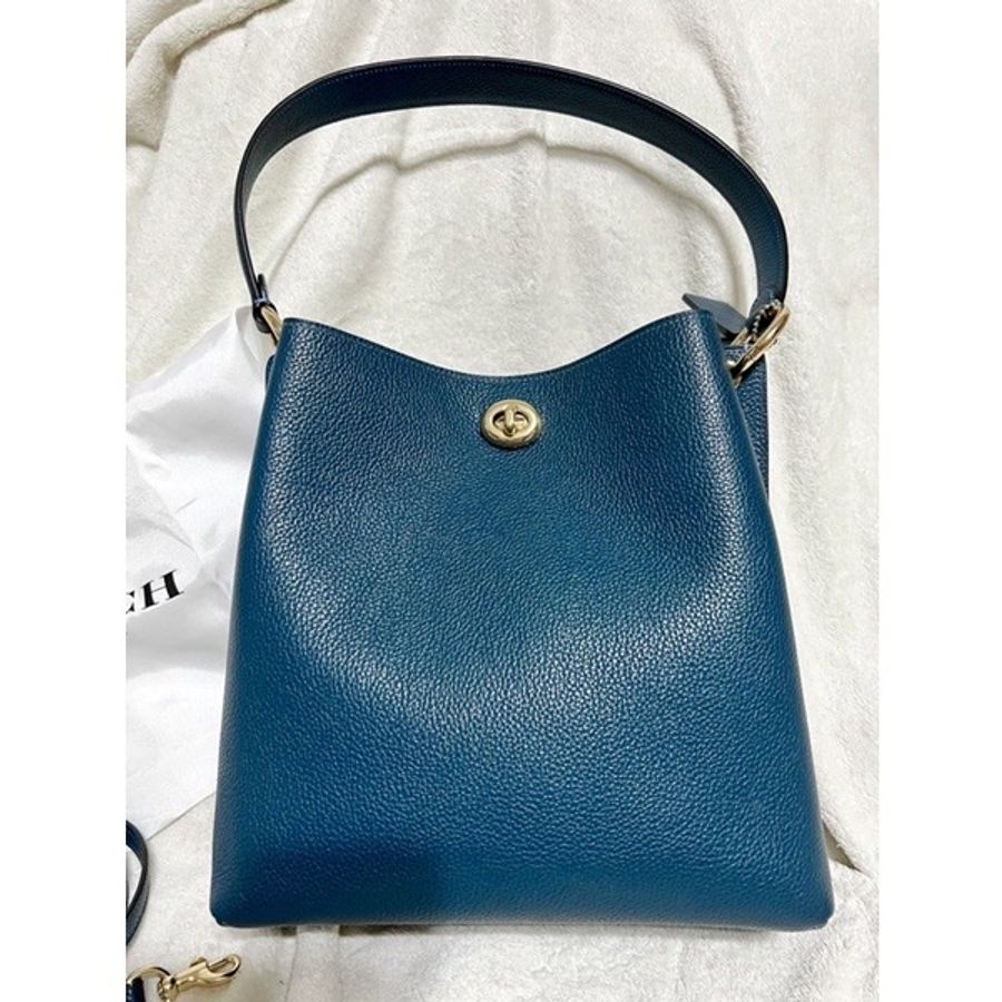 Coach 專櫃款 查理水桶包 Charlie Bucket Bag In Peacock/gold-2