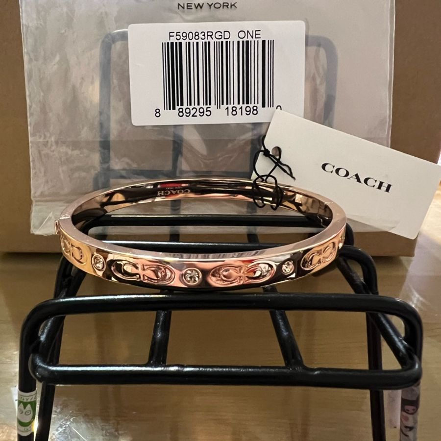 全新品 COACH Kissing C Logo 手環(玫瑰金) F59083 RGD-2