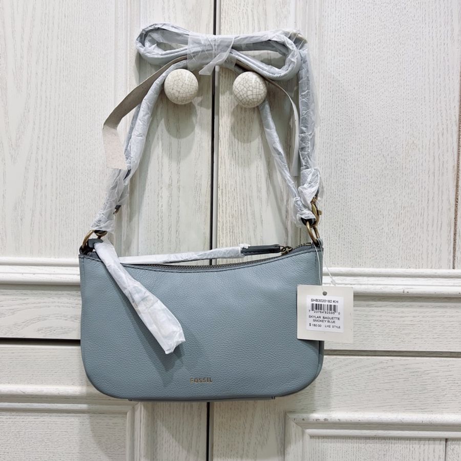 Fossil 法棍包 煙熏藍灰 腋下包 斜背包 Skylar Mini Baguette-2