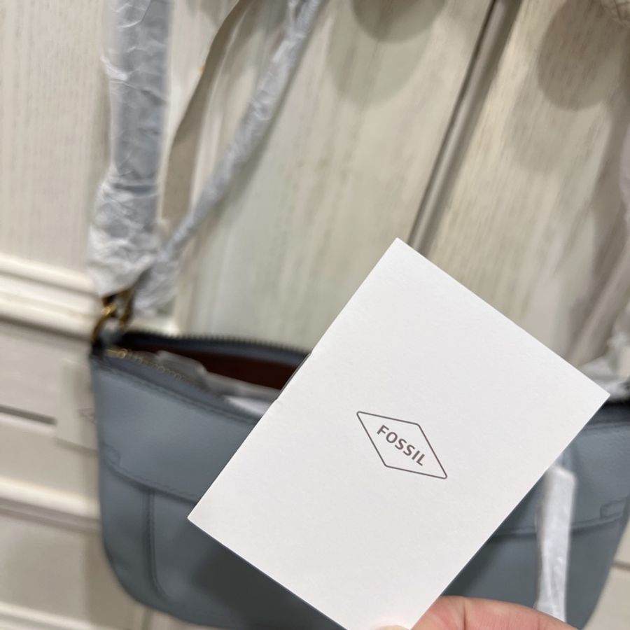 Fossil 法棍包 煙熏藍灰 腋下包 斜背包 Skylar Mini Baguette-6