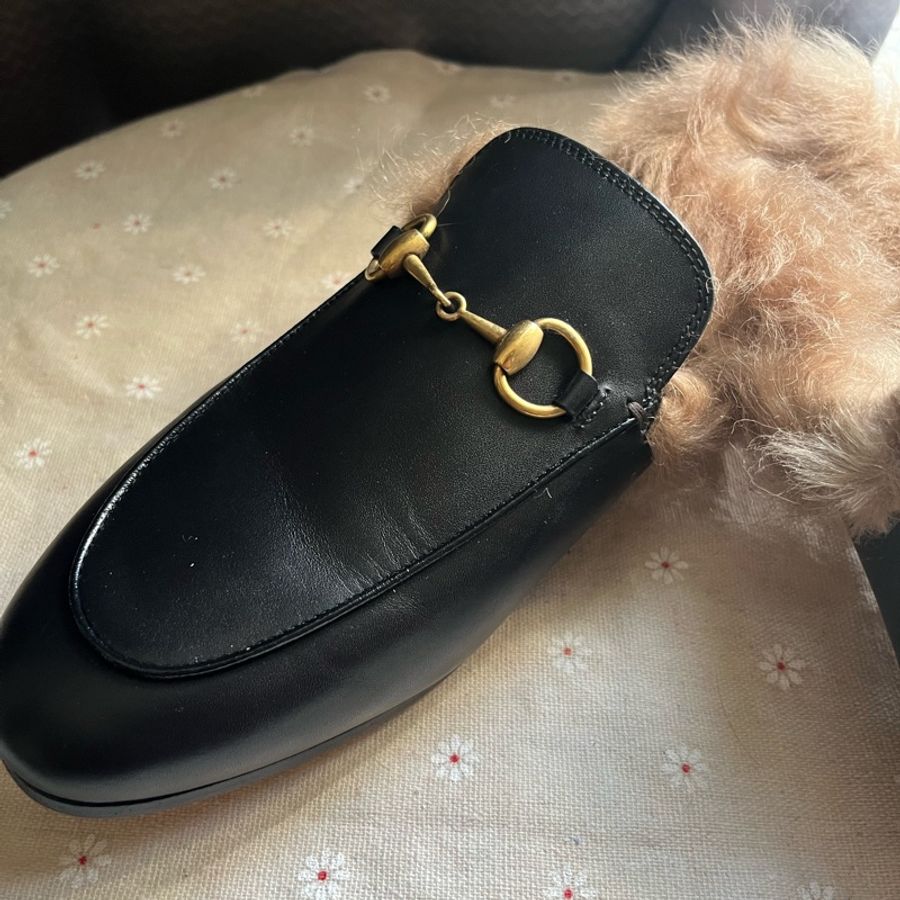 Gucci 毛毛懶人拖 全新 女鞋37-2