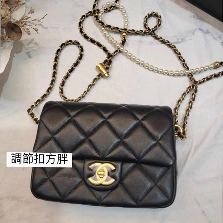 【amber_yeh】 CHANEL珍珠調節扣方胖 去年新款 晶片 款-0