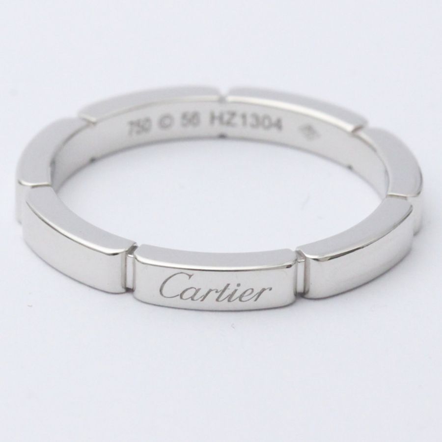 【日本直送】Cartier Maillon Panthere 白金 (18K) 時尚無石戒指 銀-0