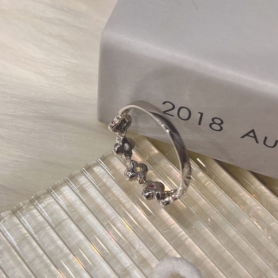 STAR JEWELRY 18K白金三色寶石戒指/飾品 戒圍#12-3