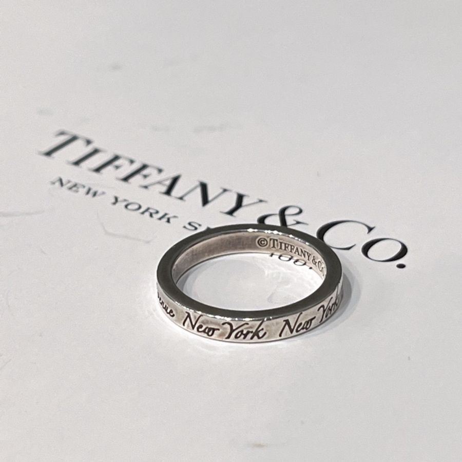 Tiffany&Co. 純銀細版紐約大道戒指/飾品 戒圍 #8-0