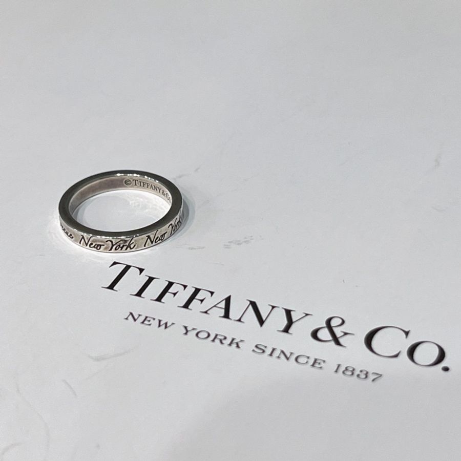 Tiffany&Co. 純銀細版紐約大道戒指/飾品 戒圍 #8-3