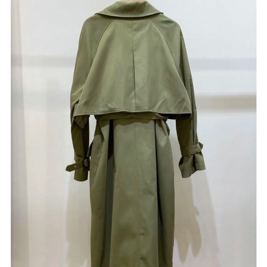 2NANA雙娜經典時髦風衣(軍綠色)-1